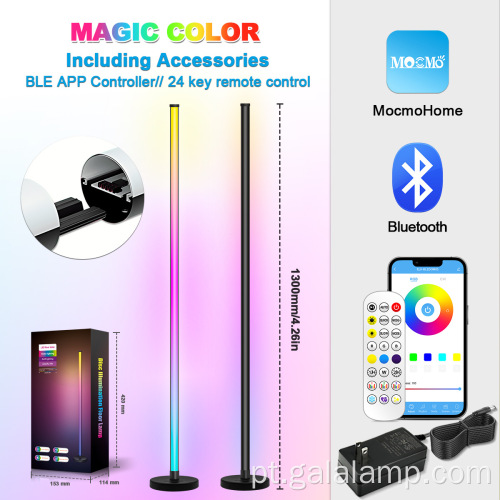 Luminária de piso RGB de luz inteligente